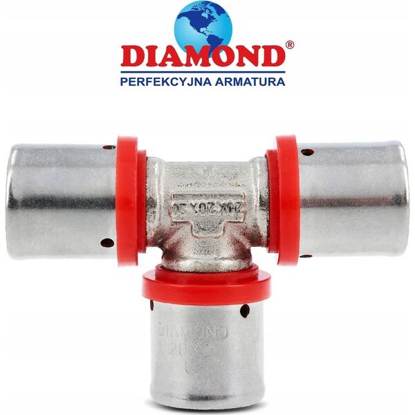 Diamond TRÃJNIK ZAPR. EN 1254-8, 20X20X20.POTRÃJNY PEX-AL-PEX CHROM