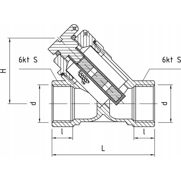 Perfexim Filtr skośny PHA-060M G3/4 WW PN25 DN20 CuZn z wkładem magnetycznym