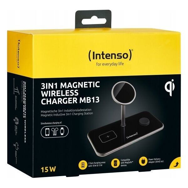 Ładowarka Intenso Intenso 3in1 Magnetic Wireless Charger MB13 black