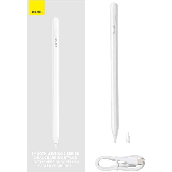 Rysik Baseus Rysik stylus Baseus Smooth Writing 2 Series Dual Charging biały
