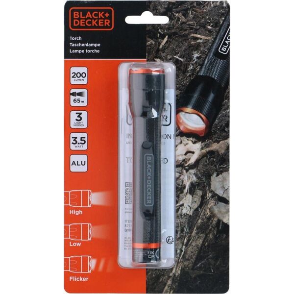 Latarka Black+Decker LATARKA TAKTYCZNA ALUMINIOWA 3,5W 200LUMENÓW BLACK + DECKER