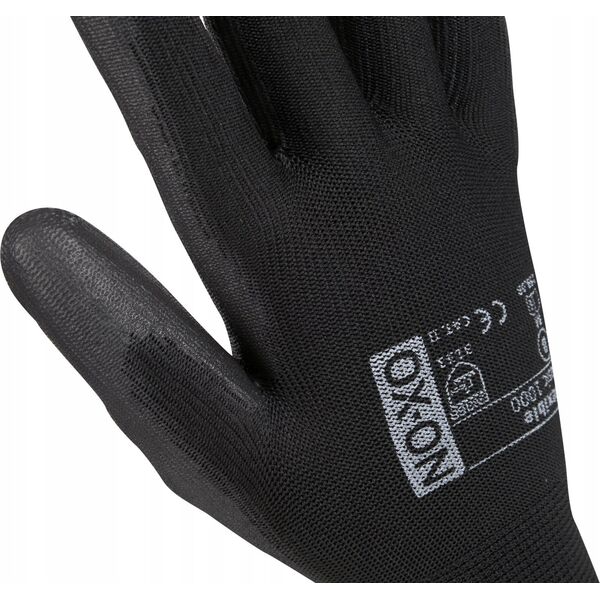 OX-ON handske Black Flex - Finger Coated, str. 9