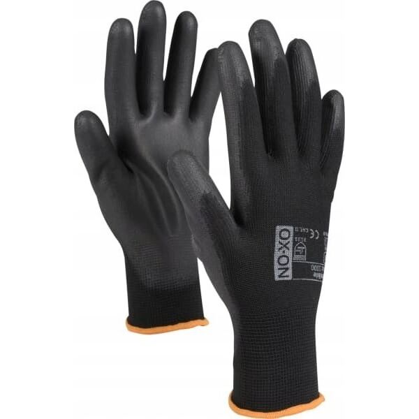 OX-ON handske Black Flex - Finger Coated, str. 9