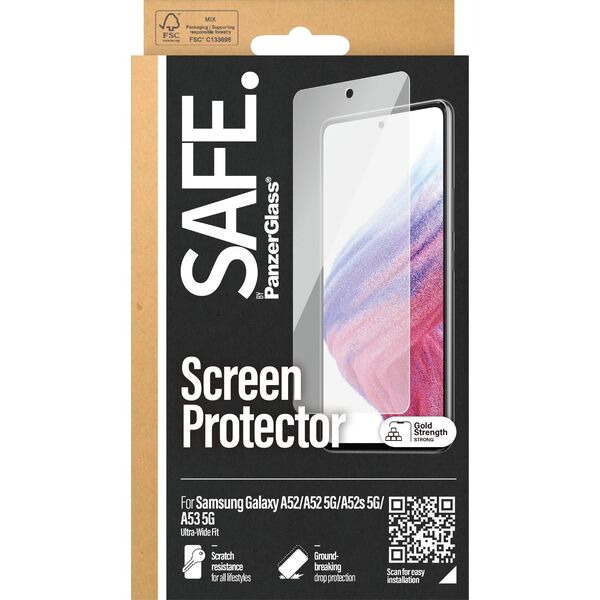 PanzerGlass SAFE by PanzerGlass Sam A52 / A52 5G / A52s 5G / A53 5G Screen Protection Ultra-Wide Fit SAFE95057