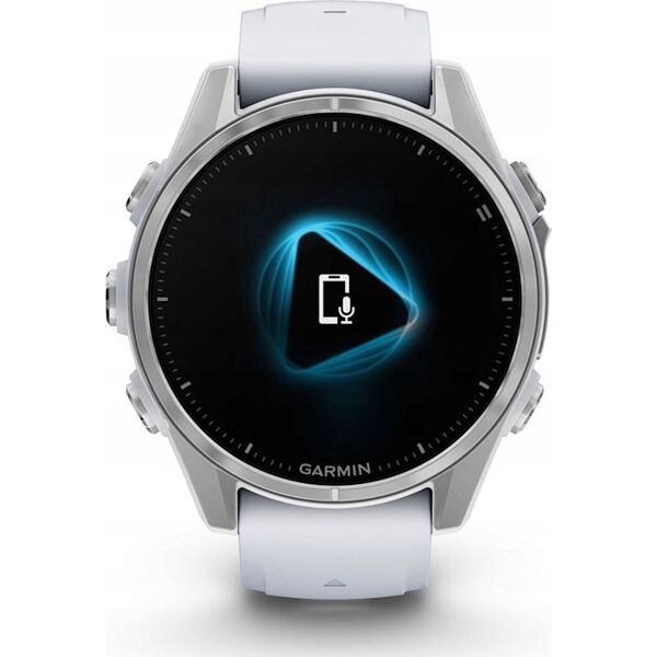 Zegarek sportowy Garmin Garmin Fenix 8 43 mm AMOLED Srebrny z białym paskiem [010-02903-00]