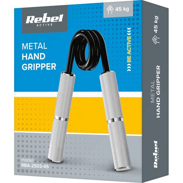 Rebel Ściskacz do ćwiczenia rąk, metalowy 45kg, REBEL ACTIVE