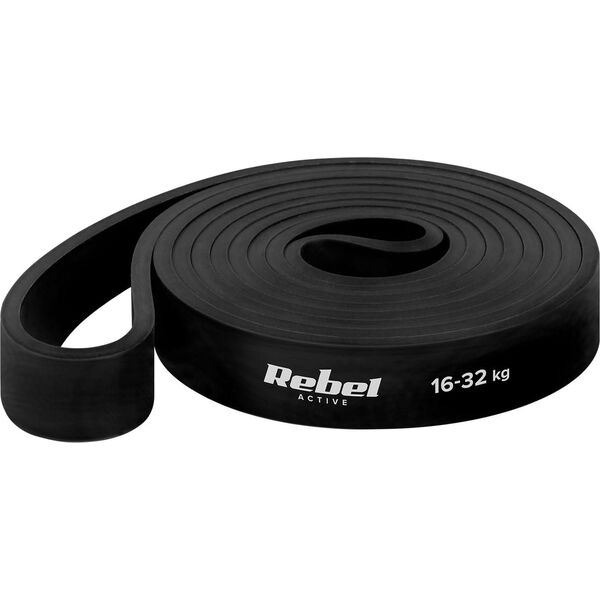 Rebel Guma do ćwiczeń lateksowa - Power Band PL-3, czarna 16-32 kg  REBEL ACTIVE