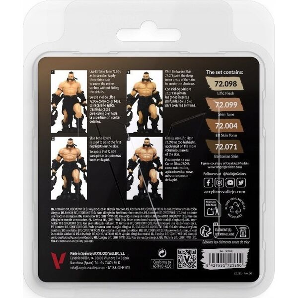 Vallejo Vallejo: 72.380 - Game Color - Tanned Skin Set 4 x (18 ml)