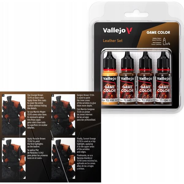 Vallejo Vallejo: 72.385 - Game Color - Leather Set 4 x (18 ml)