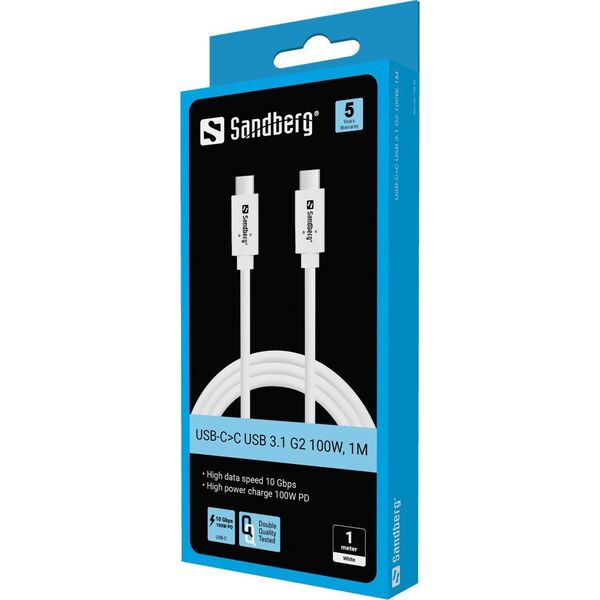 Kabel USB Sandberg USB-CC USB 3.1 G2 100W,