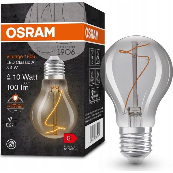 Osram LED LAMP E27 60 3.4W 1800K 230V
