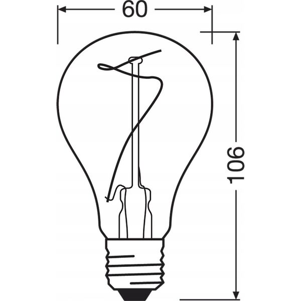 Osram LED LAMP E27 60 3.4W 1800K 230V