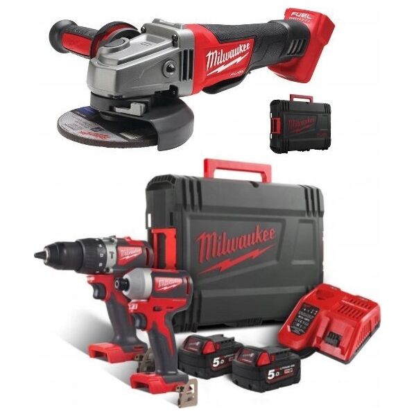 Zestaw elektronarzędzi Milwaukee MILWAUKEE.POWERPACK M18BLPP2B2-502X M18BLDD2+M18BLID2 2x5.0Ah ...