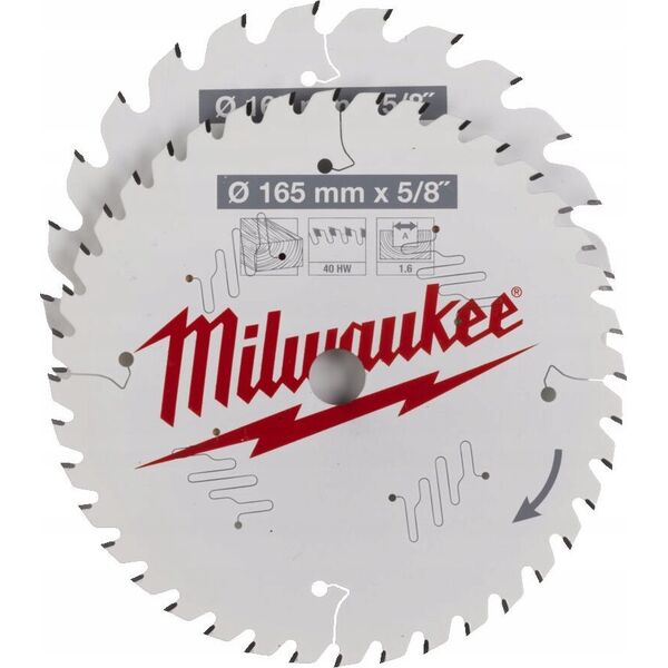 Milwaukee Cutting disc 165x15.87mm, 24 teeth, 40 teeth. Milwaukee (for battery tool) (4932471311, 4932471312) 2PCS.
