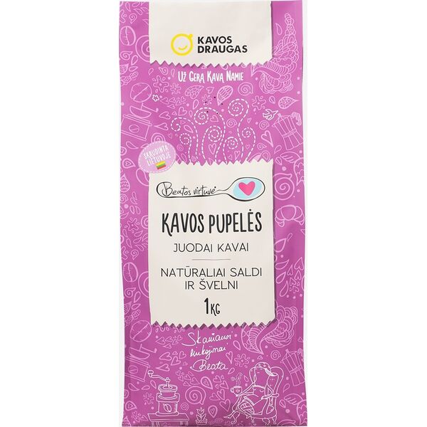 Kawa ziarnista Kavos Draugas Beatos Virtuve Juodai Kavai 1 kg