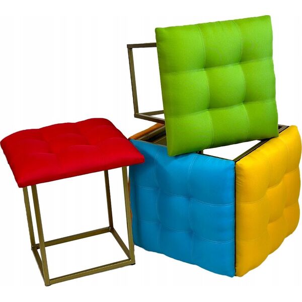 Triton Puf-transformator 5w1 - 5 taboretów w 1 pufie multicolor