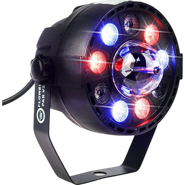 DNA REFLEKTOR DYSKOTEKOWY OŚWIETLENIE DJ EFEKT ŚWIETLNY LED RGB FLOWER PAR V2