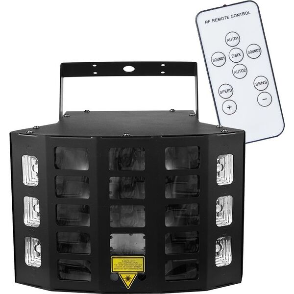 LIGHT4ME LIGHT4ME EFEKT LED MULTIEFEKT ŚWIETLNY TURBO DERBY 4IN1 RGBW-UV + PILOT DMX
