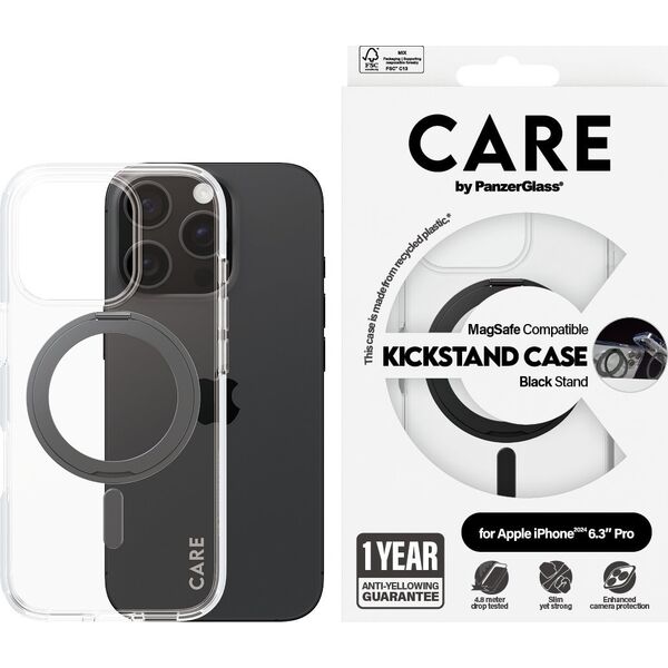 PanzerGlass CARE Case Feature Black Kickstand  MagSAFE  iPhone 24 6.3" Pro