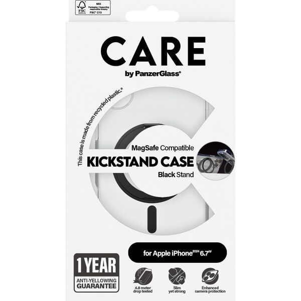 PanzerGlass CARE Case Feature Black Kickstand  MagSAFE  iPhone 24 6.7"
