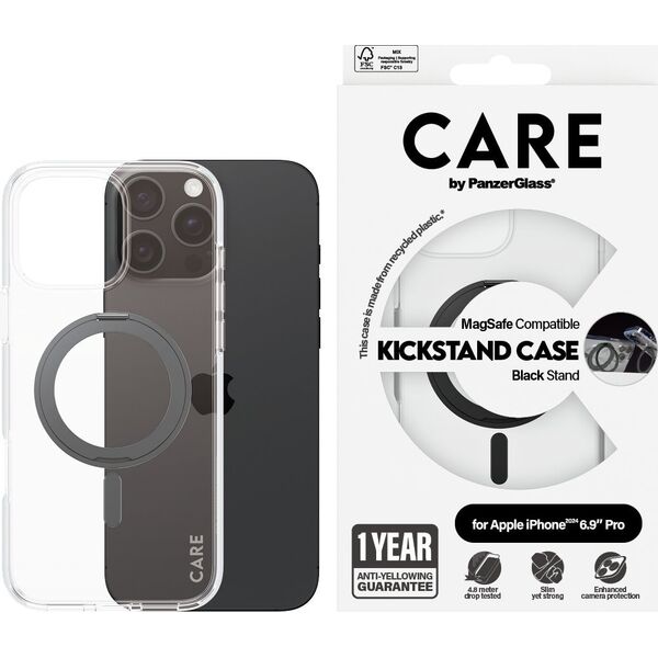 PanzerGlass CARE Case Feature Black Kickstand  MagSAFE  iPhone 24 6.9" Pro