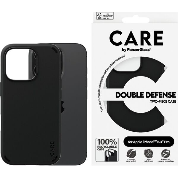 PanzerGlass CARE Case Feature Double Defence Black iPhone 24 6.3" Pro