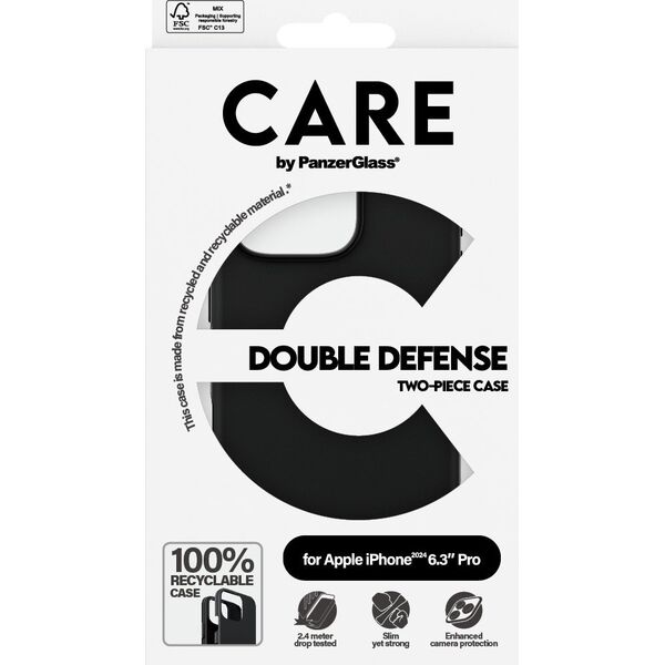 PanzerGlass CARE Case Feature Double Defence Black iPhone 24 6.3" Pro