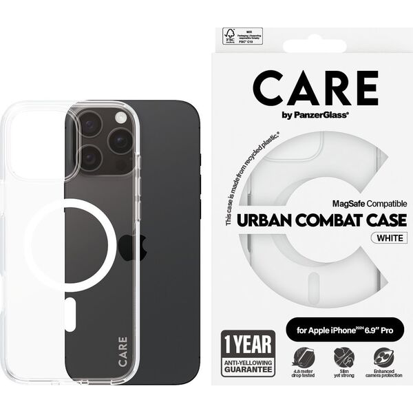 PanzerGlass CARE Case Flagship White MagSAFE  iPhone 24 6.9" Pro