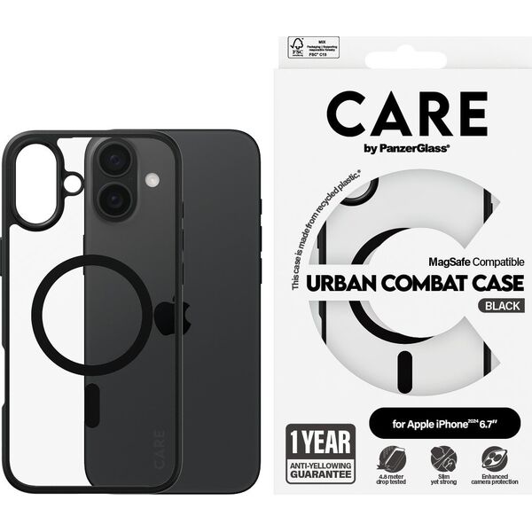 PanzerGlass CARE Case Flagship Urban Combat Black MagSAFE  iPhone 24 6.7"