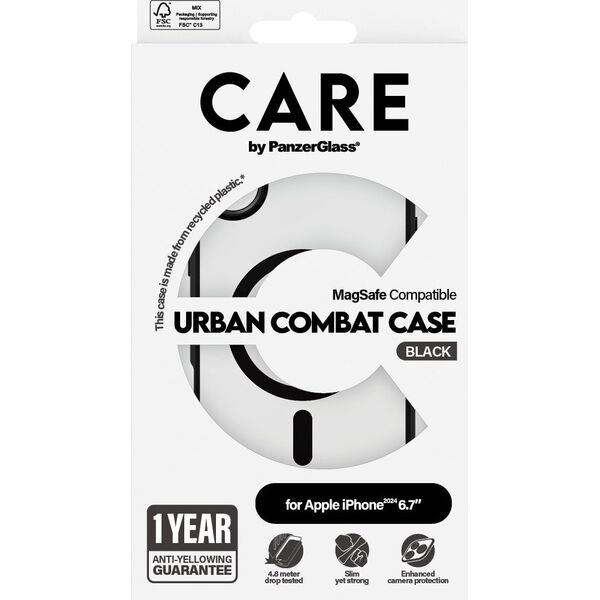 PanzerGlass CARE Case Flagship Urban Combat Black MagSAFE  iPhone 24 6.7"