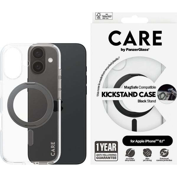 PanzerGlass CARE Case Feature Black Kickstand  MagSAFE  iPhone 24 6.1"