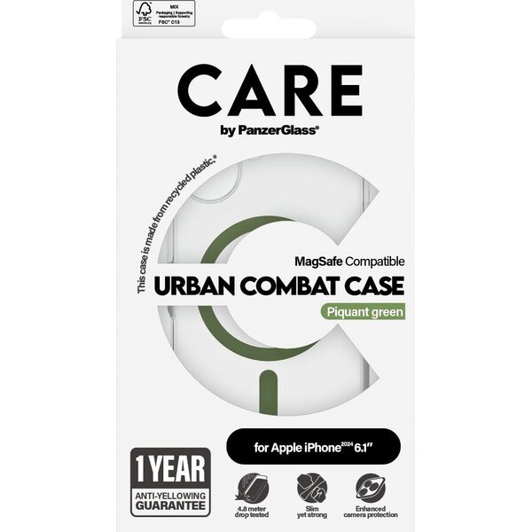 PanzerGlass CARE Case Flagship Green MagSAFE  iPhone '24 6.1"