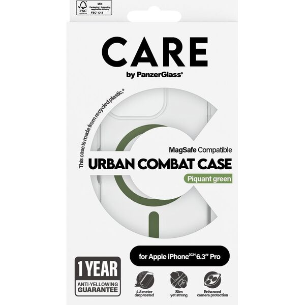 PanzerGlass CARE Case Flagship Green MagSAFE  iPhone '24 6.3" Pro