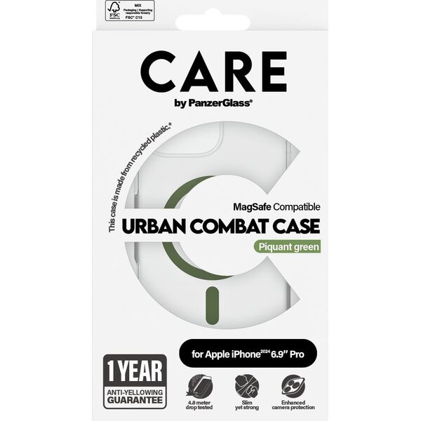 PanzerGlass CARE Case Flagship Green MagSAFE  iPhone '24 6.9" Pro
