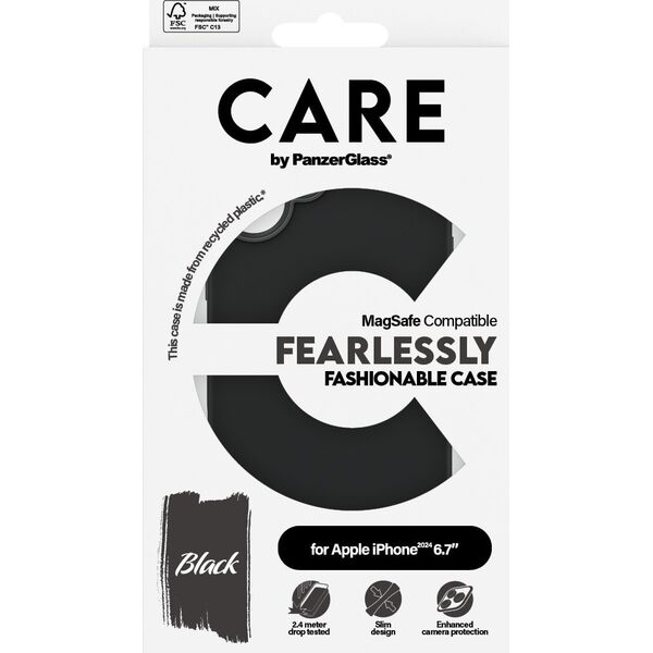 PanzerGlass CARE Case Fashion Black MagSAFE  iPhone '24 6.7"