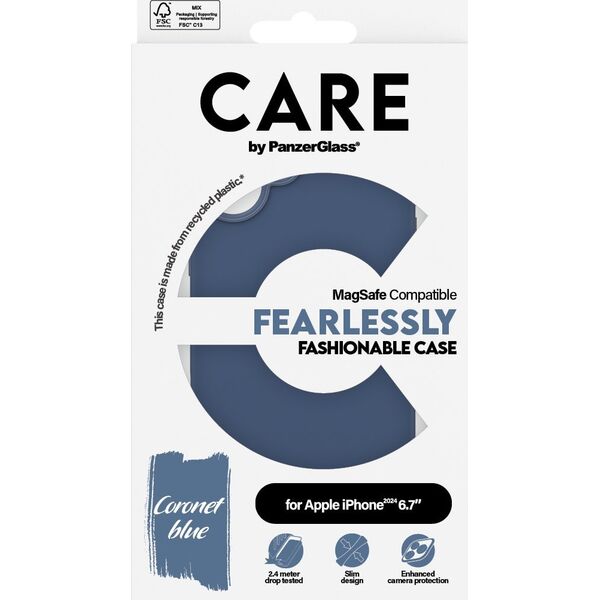 PanzerGlass CARE Case Fashion Blue MagSAFE  iPhone '24 6.7"