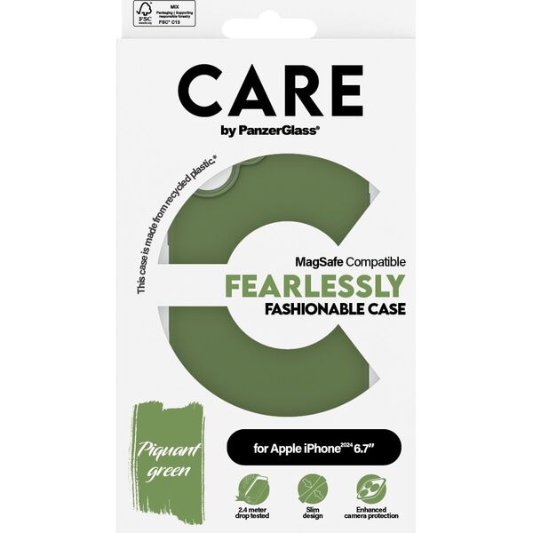 PanzerGlass CARE Case Fashion Green MagSAFE  iPhone '24 6.7"