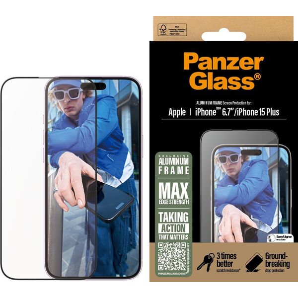 PanzerGlass PanzerGlass  Aluminum Frame iPhone '24 6.7" UWF