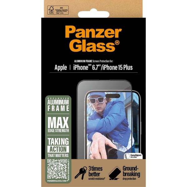 PanzerGlass PanzerGlass  Aluminum Frame iPhone '24 6.7" UWF