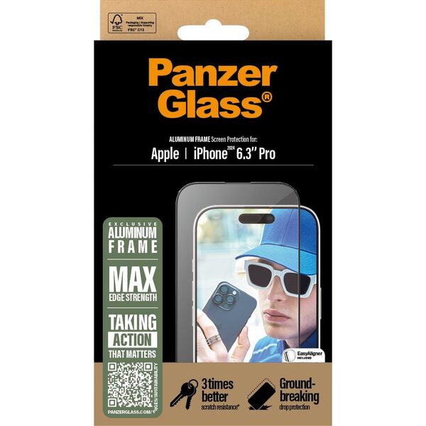 PanzerGlass PanzerGlass  Aluminum Frame iPhone '24 6.3" Pro  UWF