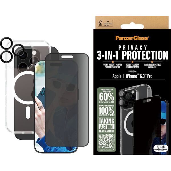 PanzerGlass PanzerGlass 3-in-1 Privacy Protection  iPhone 24 6.3" Pro