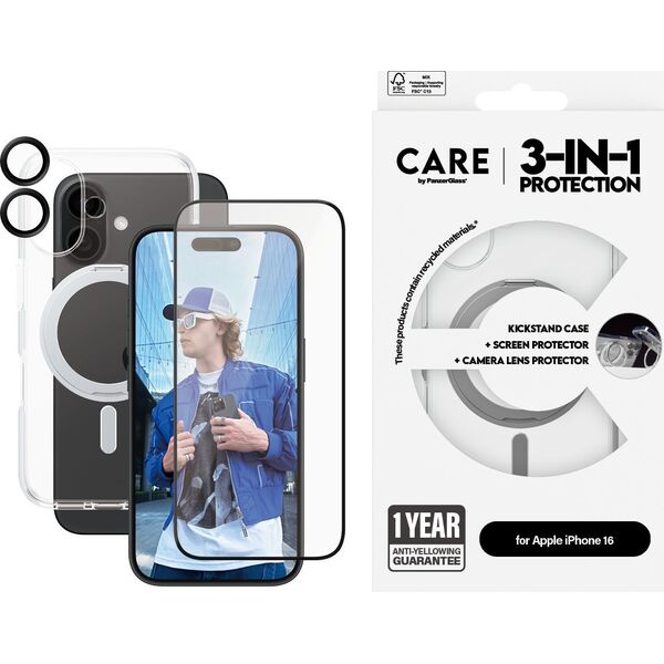 PanzerGlass CARE Feature 3-in-1 Ceramic  iPhone '24 6.1"
