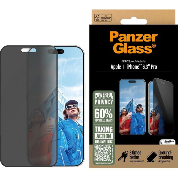 PanzerGlass PanzerGlass Privacy  iPhone '24 6.3" Pro  UWF