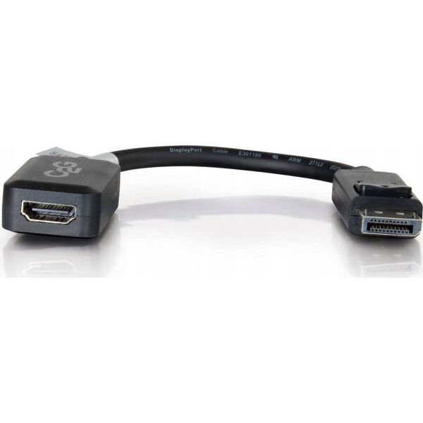 Adapter AV C2G C2G 8in DisplayPort to HDMI Adapter - DP to HDMI Adapter - 1080p - Black - M/F - Videoadapter - DisplayPort mannlich zu HDMI weiblich - 20.3 cm - abgeschirmt - Schwarz