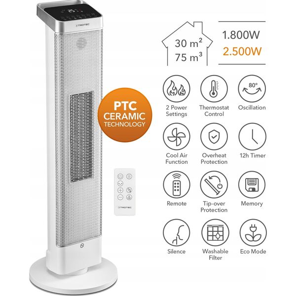 Termowentylator Keraminis šildytuvas Trotec TFC 25 E