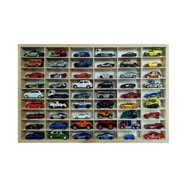 Kruzzel Półka drewniana na auta resoraki samochodziki Hot wheels Przegrody x54