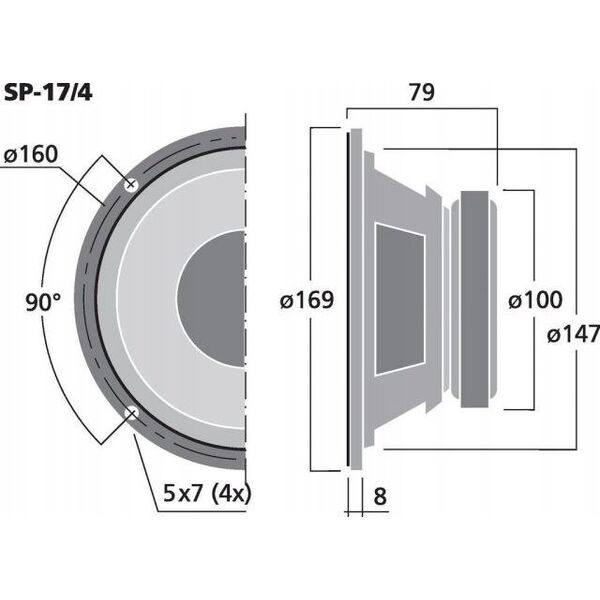 Kolumna Monacor SP-17/4 Universal speaker, 30 W, 4 Ω