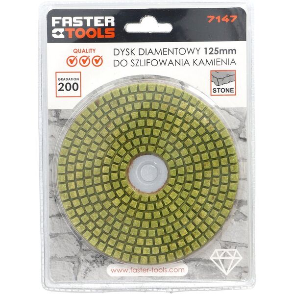 Faster Tools FASTER TOOLS dysk diamentowy do szlifowania kamienia 125 mm g. 200 one size