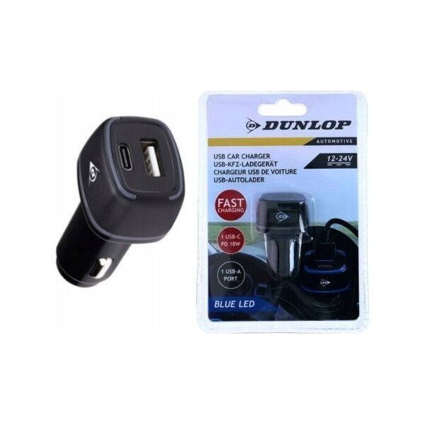 Ładowarka Dunlop ŁADOWARKA SMOCHODOWA MULTI USB A + USB C DUNLOP