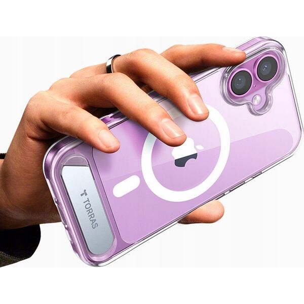 Torras Etui Torras Pstand Series do iPhone 16 Plus (transparentne)